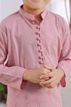Rose pink emb boys kurta